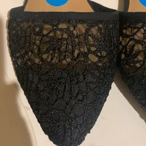 Self Esteem Black Flats with Black Netting thumbnail 2