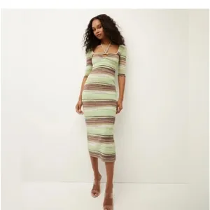 VERONICA BEARD‎ Green Kante Knit Dress Halter Midi Size Large thumbnail 2
