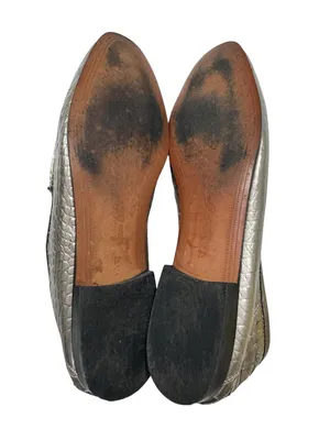 Sam Edelman Loraine Loafer Metallic Gold Crocodile Embossed Horsebit Leather 10M thumbnail 12