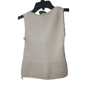 Custom Designed Knit‎ Tank Top Sleeveless Open Knit Hem Casual thumbnail 2