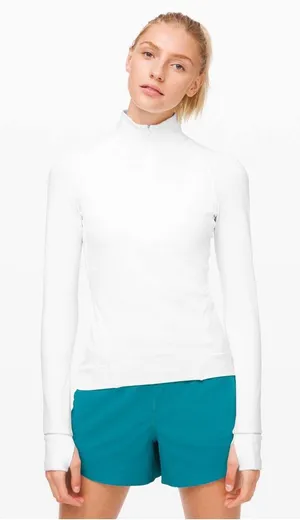 Lululemon Outrun the Elements 1/2 Zip White Womens Size 12‎ thumbnail 1