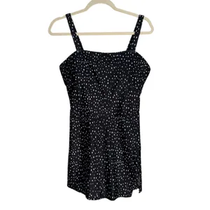 DACI Classic Fashion Collection Black White Polka Dot Square‎ Neck Mini Dress L thumbnail 8