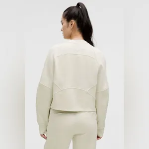 Lululemon NWT Scuba Oversized Pullover Wordmark Crewneck Bone Color Size M L thumbnail 4