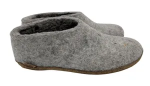 Glerups Grey Felted Wool Slipper Shoes Leather Sole Womens 7 EU 37 Danish Design thumbnail 1