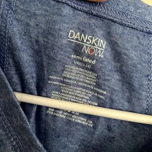 Danskin Now blue workout top athleisure comfortable semi fitted shirt summer thumbnail 3
