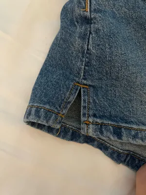 wild fable dark wash jean shorts mid rise thumbnail 3