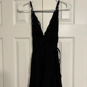 ASTR the Label Isabella Black Lace Wrap Maxi Dress thumbnail 3