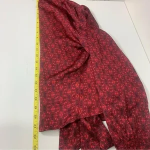 Lulu's Women's S Burgundy Black Paisley Whimisgoth Fairy Grunge Chic Wrap Blouse thumbnail 5