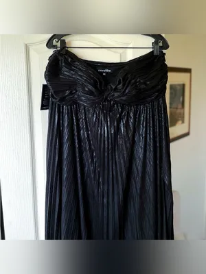 Retrofête Zoa Metallic Pleated‎ Strapless Gown Black XXL NWT thumbnail 4