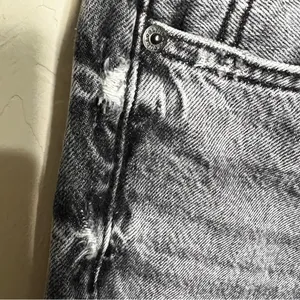 Slvrlake London High Rise‎ Straight Moonlight Destructed Black Acid Washed Jeans thumbnail 7