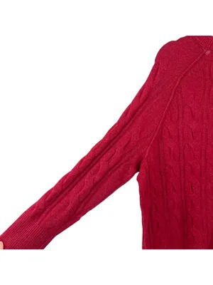 Aerie Burgundy Cable Knit Sweater Size Large NWT Classic Style Oversized Fit thumbnail 4