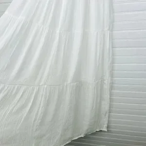 Blu Pepper Women's Smocked Ruffle Sleeve Tiered Midi Dress White Size M thumbnail 9