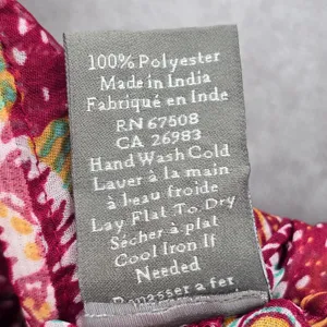 Vince Camuto Floral Ruffle Tie Sarong Skirt Wrap Red Beach‎ Vacation Resort OS thumbnail 6
