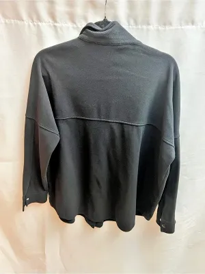 Mondetta Women’s XL Black Fleece Snap Front Shacket Overshirt Jacket thumbnail 2