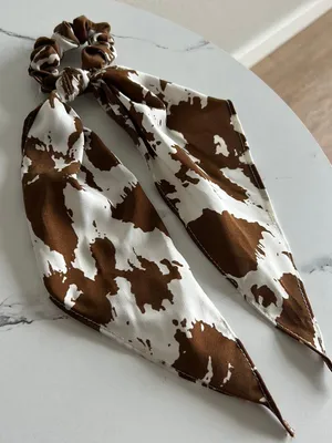 Cow Print Scrunchie Brown thumbnail 1