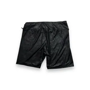 Ava & Viv Women's Plus Bike Shorts Black High Rise Liquid Shine Sharkskin 2X thumbnail 2