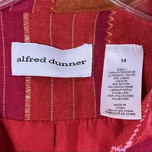 Vintage Alfred Dunner Patchwork Linen Jacket 14 Shacket thumbnail 4