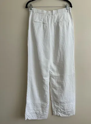 Abercrombie & Fitch White Linen Lined Blend Trousers Pant Size 27/4 thumbnail 4