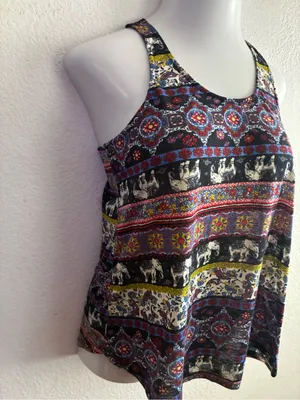 Self Esteem Bohemian Print Race Back Tank Multicolor L thumbnail 4