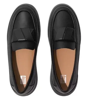 Fitflop Womens F-Mode Leather Flatform Slip On Loafers Shoes Size 7 thumbnail 1