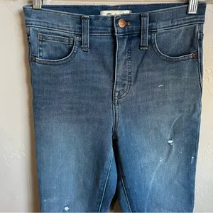Madewell 10 in High Rise Skinny Raw Hem Denim‎ Jeans thumbnail 3