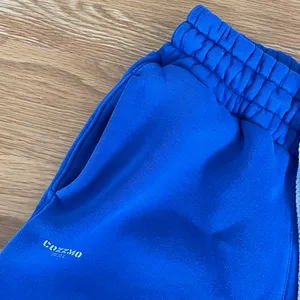 Women’s Blue Fleece Joggers XS/S Cotton Blend High Waist Sweatpants Cozy Lounge thumbnail 4