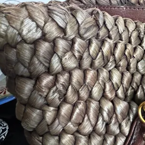 Juicy Couture Y2K Woven Straw Nautical Anchor Charm Tote Bag Brown thumbnail 6