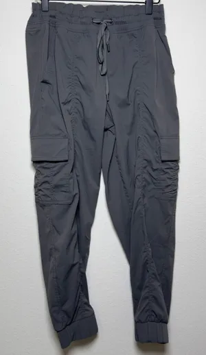 Eddie Bauer‎ Women Dance Studio Pants M Gray Jogger Ruched Lightweight Utility thumbnail 1