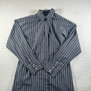 Abercrombie & Fitch Women’s XSP Striped Button Up Shirt Blue Slim Fit thumbnail 2