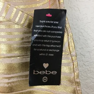 NWT BEBE Gold Foiled Bandage Dress XS thumbnail 8