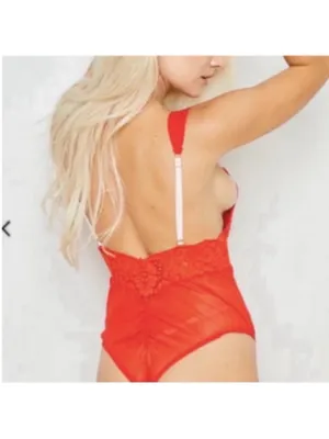 Free People HAH Cheap and Cheerful Bodysuit Blood Orange Size XS thumbnail 3