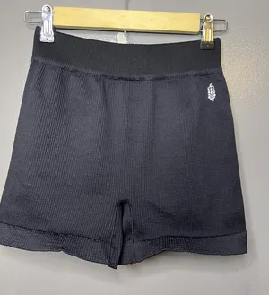 FP Movement Shorts Womens M/L Black Ribbed Knit High Rise Elastic Waist Yoga thumbnail 1