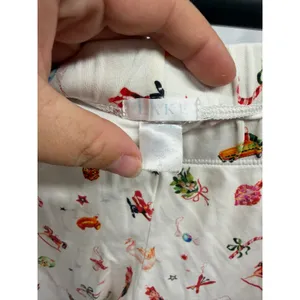 LAKE Women's Pima‎ Cotton Cropped White Christmas Print Pajama Pant Sz Small thumbnail 4