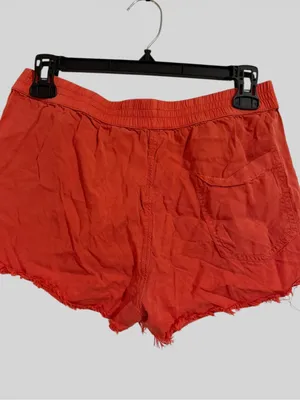 aerie Rust Red Frayed Hem Athletic Shorts thumbnail 4