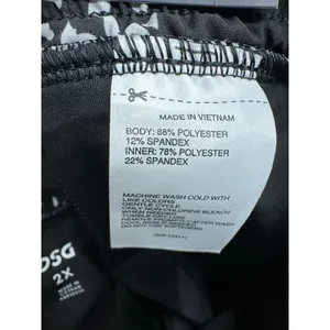 DSG Womens 2X Black White Mixed‎ Camo 2-in-1 Running Shorts Compression DAW11193 thumbnail 8