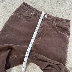 Rolla’s Women’s Original High Rise Straight Leg Corduroy Pants in Dark Brown 26 thumbnail 15