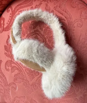 Cozy Cream Faux Fur Earmuffs with Suede Accents thumbnail 1