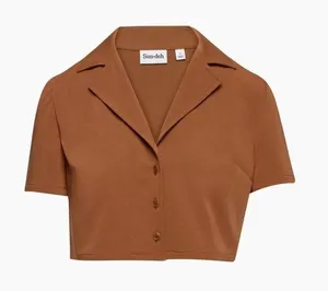 Aritzia Tuesday Shirt Sunday best Epicurean Brown thumbnail 1