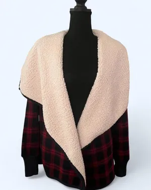 Vintage Abercrombie and Fitch cottagecore plaid sherpa lined jacket Size Small thumbnail 1