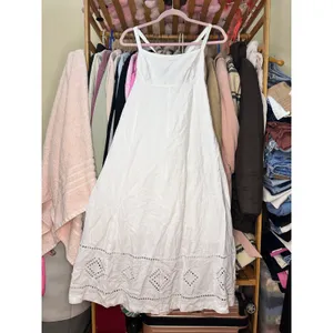 Madewell Embroidered Eyelet Tie Back‎ Cami Midi Dress Size 10 White thumbnail 15