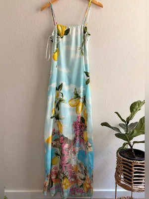 Paper Heart by Anthropologie Maxi Dress Limoncello Linen blend S thumbnail 2