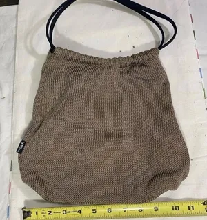 The Sak Crochet Brown Knit Hobo Shoulder Bag Purse thumbnail 1