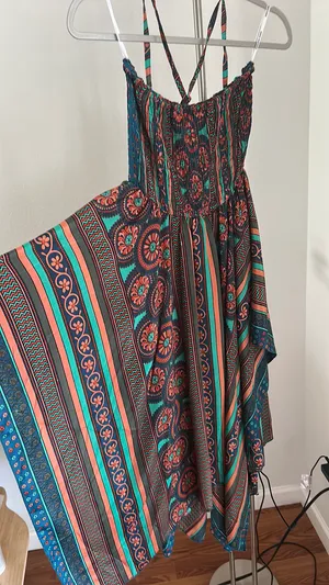 INDIA BOUTIQUE Asymmetrical Boho Strapless Dress thumbnail 2