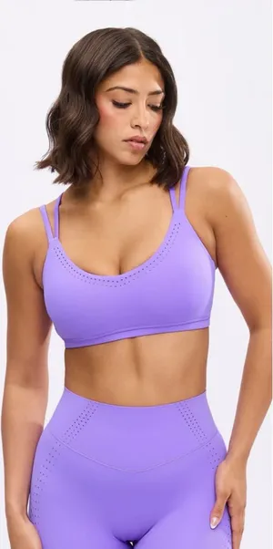 BUFF BUNNY Airbrush Laser Sports Bra in Party Purple Size S Buffbunny Collection thumbnail 1