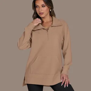 NWT ANRABESS Quarter Zip Oversized Pullover Auburn Long Sleeve Sweater – Medium‎ thumbnail 3