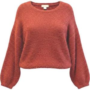 Altar'd State Womens Red Eyelash Knit Fuzzy Cropped Sweater BE20916-B‎ Large thumbnail 1