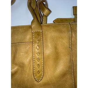 Frye Melissa Leather Mustard Tote Bag Cognac Large Shoulder Handbag W Stain‎ thumbnail 13