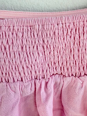 Peppermayo Pink Smocked Mini Skirt XS Ruffle Fairy Coquette thumbnail 8