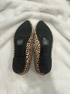 Express Cowhide Leopard-Print Pointed Toe Flats thumbnail 3