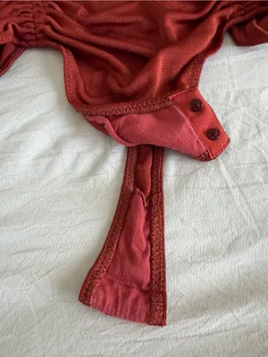 Free People Meant to Be Ruched Bodysuit Rust Red Size Large thumbnail 7